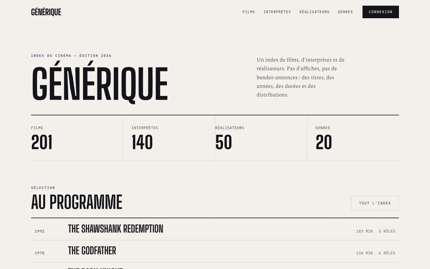Générique — index de cinéma